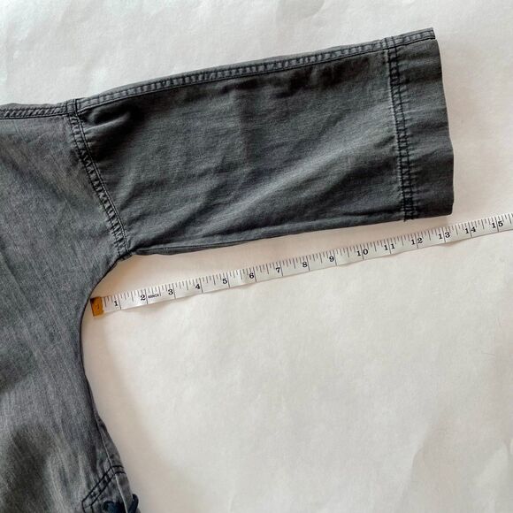 Madewell Women's Denim Side-Lace Top in Sloane Black Fadeout - Size XXS - Picture 12 of 13